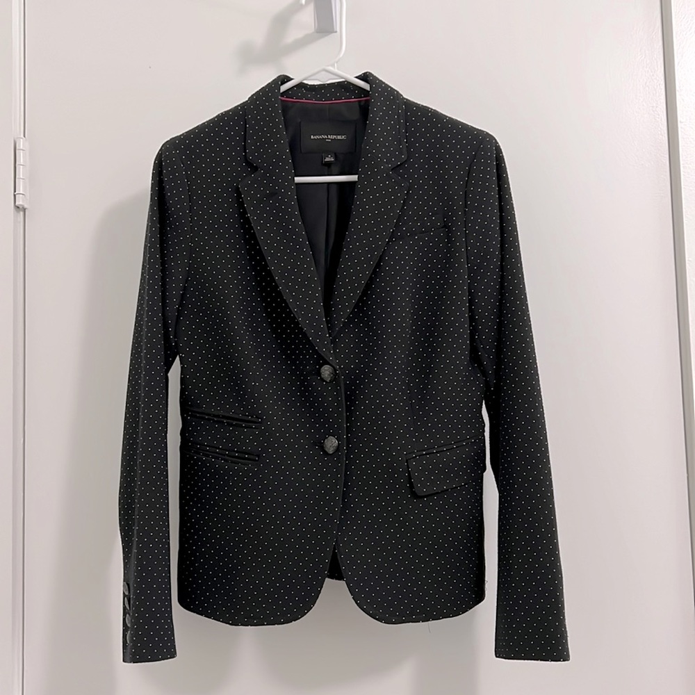 Banana Republic Factory Black & White Polka Dot Blazer Size 4